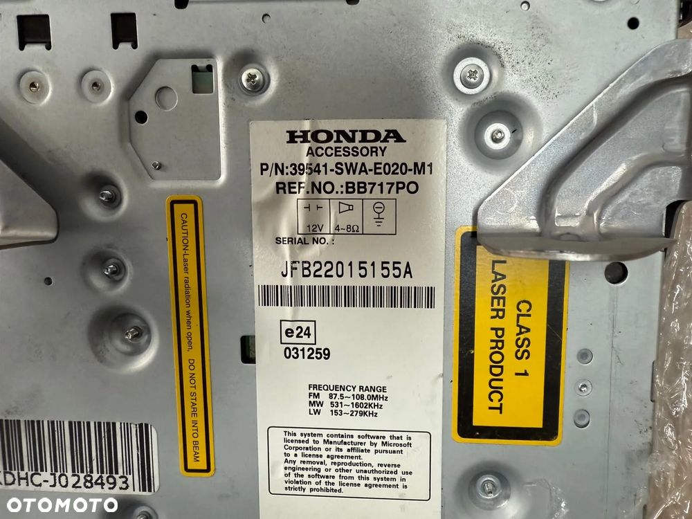 HONDA CR-V III RADIO NAWIGACJA 39541-SWA-E020-M1 2VN0 Z KODEM - 4