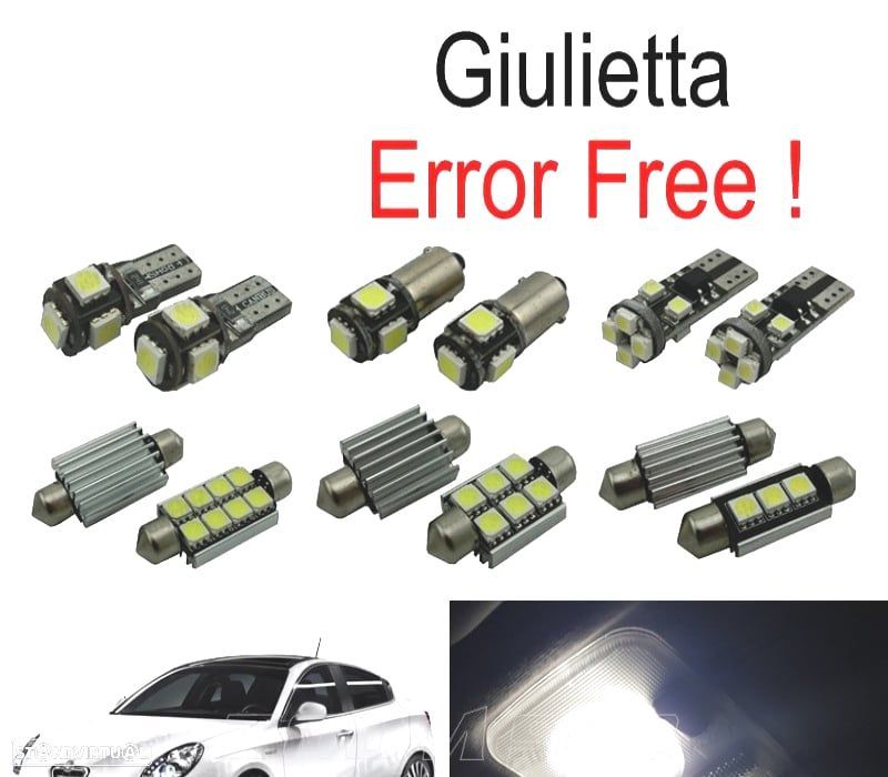 KIT COMPLETO 11 LAMPADAS LED INTERIOR PARA ALFA ROMEO GIULIETTA 940 10-17 - 1