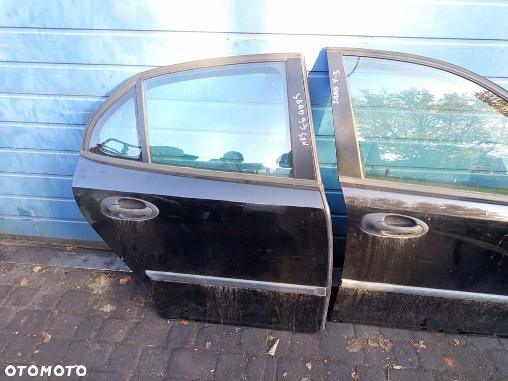 SAAB 9-3 SEDAN 02- DRZWI PRAWE TYLNE SZYBA KLAMKA ZAMEK PODNOŚNIK - 1