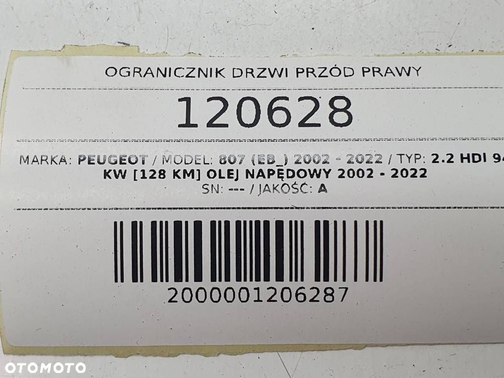 OGRANICZNIK DRZWI PRZÓD PRZEDNI PRAWY PEUGEOT 807 - 5