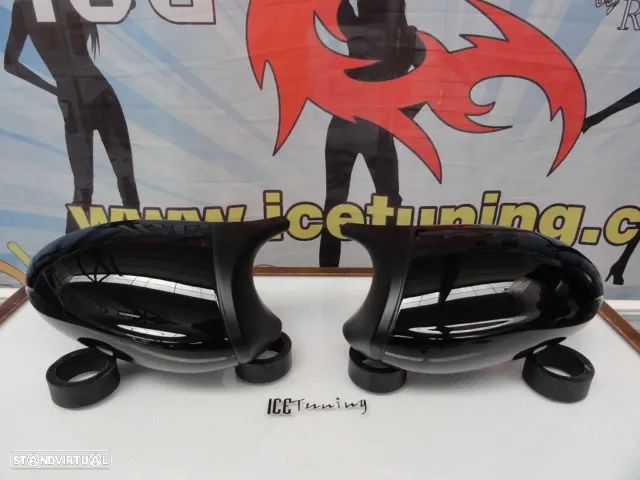 Capas / carcaça de espelhos preto piano brilhante BMW E90, E91, E92, E93 pre-LCI M3 Look, serie 1 E81, E82, E87, E88 Pre-LCI 2004-2007 M1 look - 1