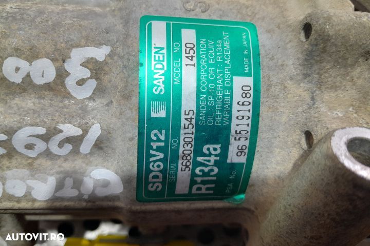 Compresor AC R134A / 9655191680 R134A / 9655191680 Citroen C2 1 [2003 - 4
