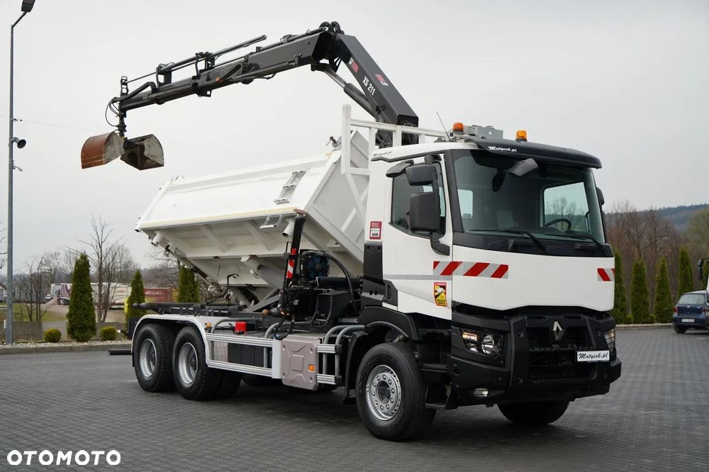 Renault C 430 / 6x4 / WYWROTKA 2 STRONNA / HYDROBURTA + HDS HIAB 211 EP-3 / EURO 6 / STEROWANIE RADIOWE / ROTATOR / ŁYŻKA - 8