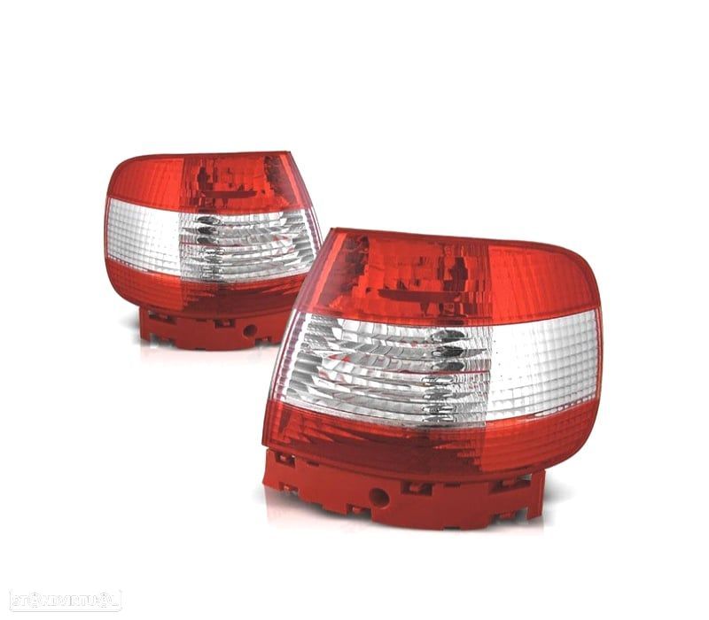 FAROLINS TRASEIROS AUDI A4 B5 94-00 VERMELHO BRANCO - 1
