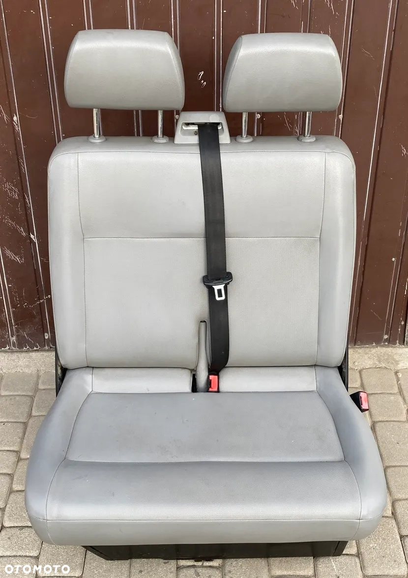 FOTEL DWÓJKA PRAWY PRZEDNI PRZÓD KANAPA SKAJA SKÓRA SKŁADANY VW T5 LIFT T6 CARAVELLE DOKA MULTIVAN TRANSPORTER EU - 3