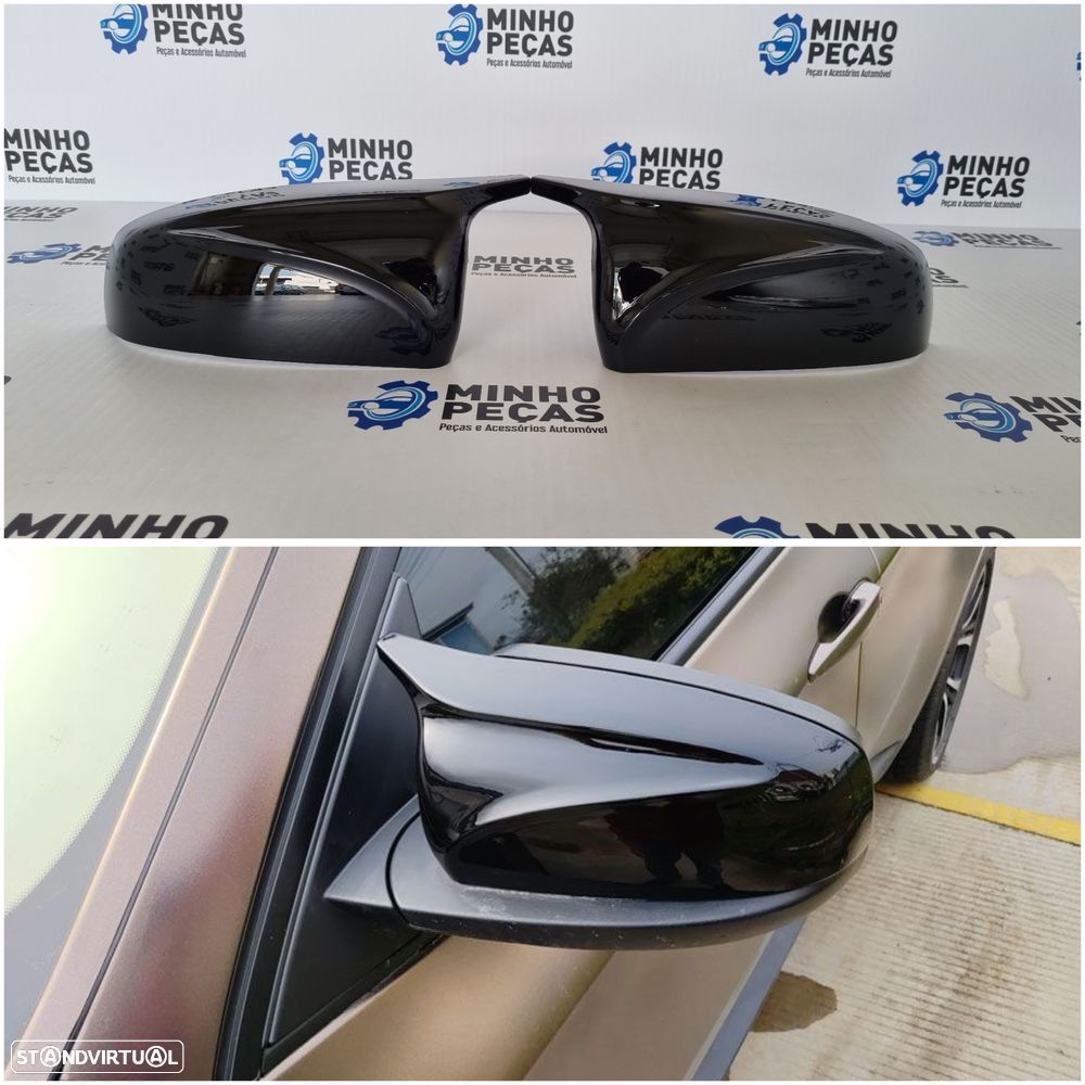 Capas de espelho BMW X5 (E70) X6 (E71) Preto Brilho Look M - 1