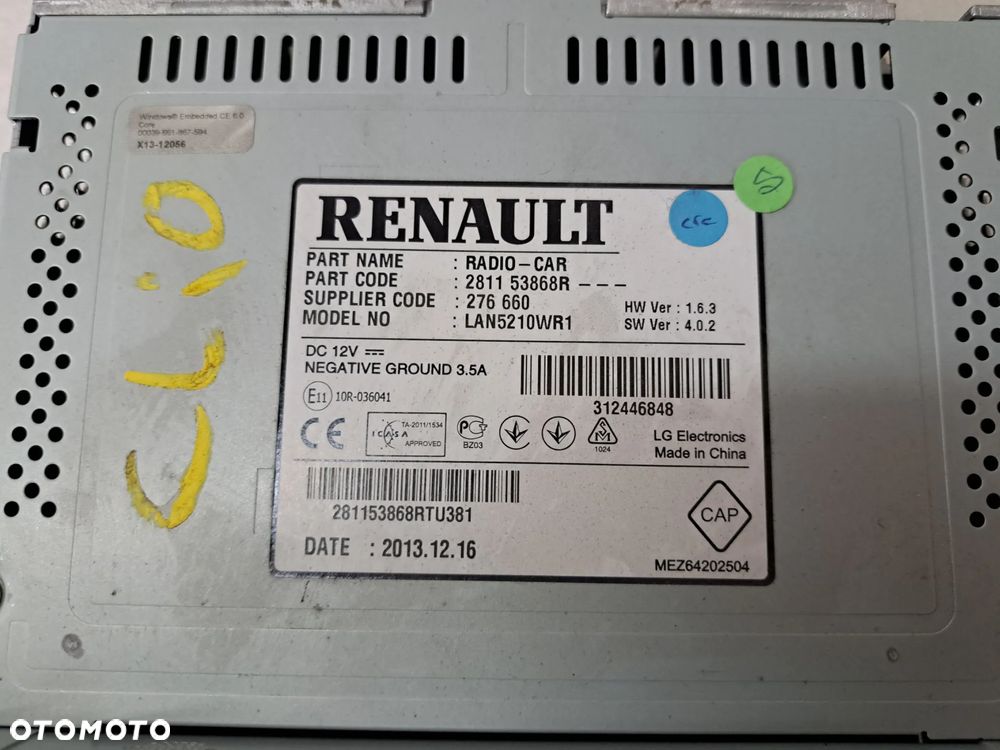 Renault Clio IV Ekran Wyświetlacz 281153868R - 5