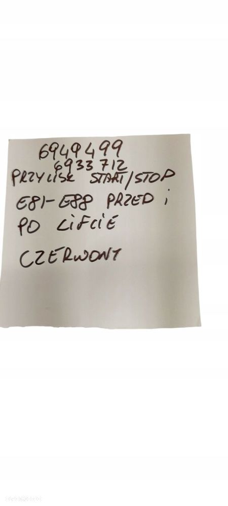Bmw E81 E82 E87 E88 Przycisk Start Stop Igła Czerwony 6949499 6933712 - 6