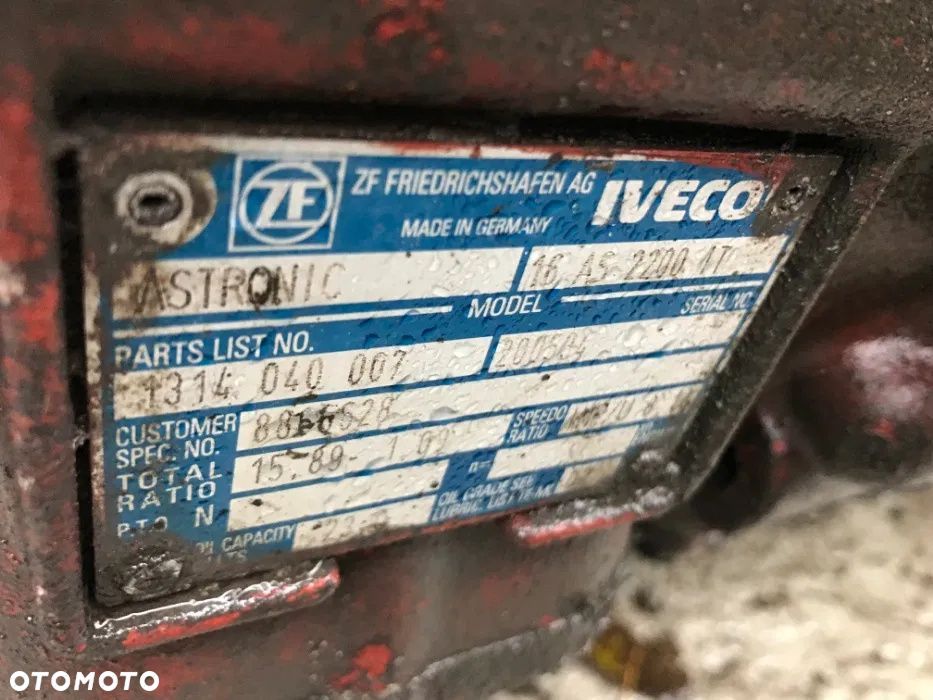 SKRZYNIA BIEGÓW Iveco + Retarder,ZF16 AS 2200 IT - 2