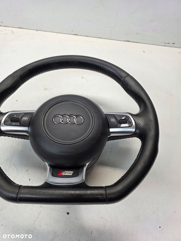 KIEROWNICA SKÓRA PIKOWANA ŚCIĘTA AUDI A3 8P A4 B7 TT 8J 8J0419091J KOMPLET - 4