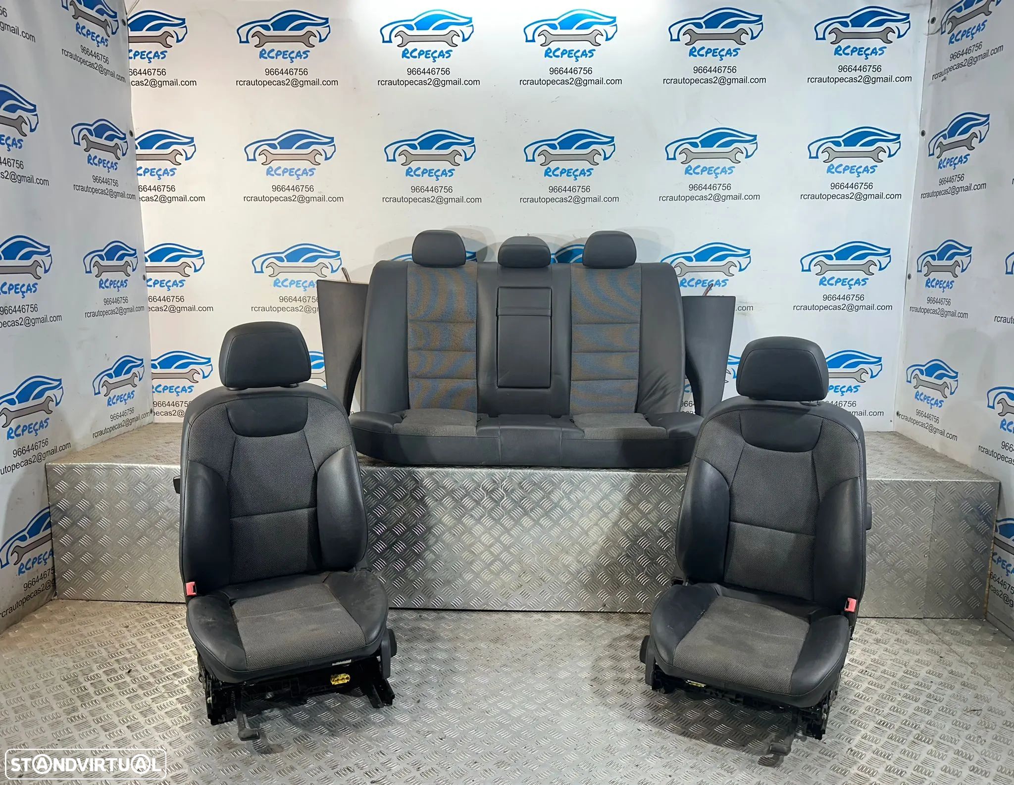 .Conjunto Bancos Pele Tecido Elétricos Frente Frontais Tras Traseiros Originais AMG Sport Mercedes-Benz Classe C W204 S204 Station Carrinha 2007 - 2014 - 1