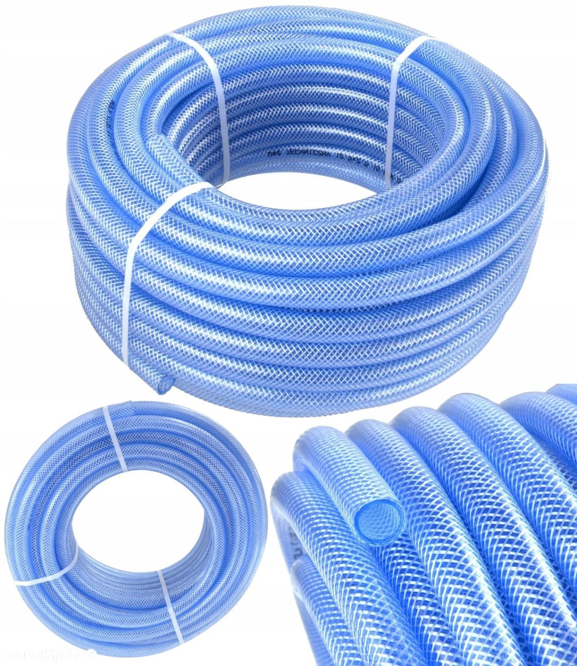 GEKO WĄŻ TECHNICZNY 3-WARSTWOWY 8x2,5MM ZBROJONY NIEBIESKI 50M G73701 - 1
