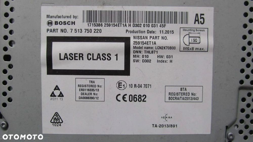 NISSAN QASHQAI J11 RADIO CD 25154ET1A - 4