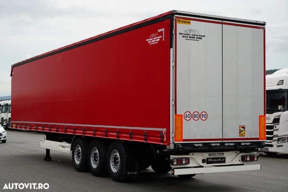 Wielton / CORTINĂ STANDARD / REMORCA DIN OȚEL - 9 M / AXĂ CULISANTĂ / SAF / ACOPERIȘ CULISANT / - 6