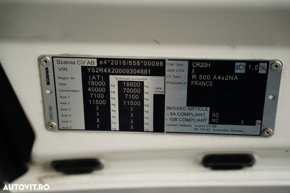 Scania R 500 / RETARDER / I-PARK COOL / 2022 / DUPĂ CONTRACT DE SERVICE GOLD / - 38