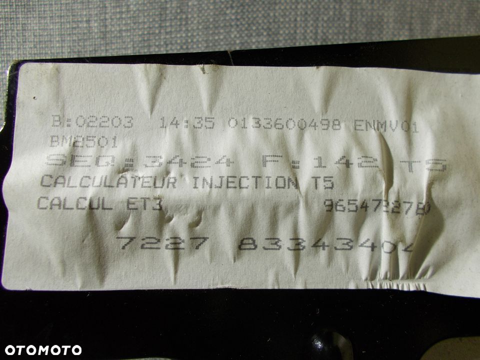 KOMPUTER IMMOBILIZER KLUCZYK PEUGEOT 307 1.4 16V IAW6LP2.01 9648445180 ORYGINAŁ - 7