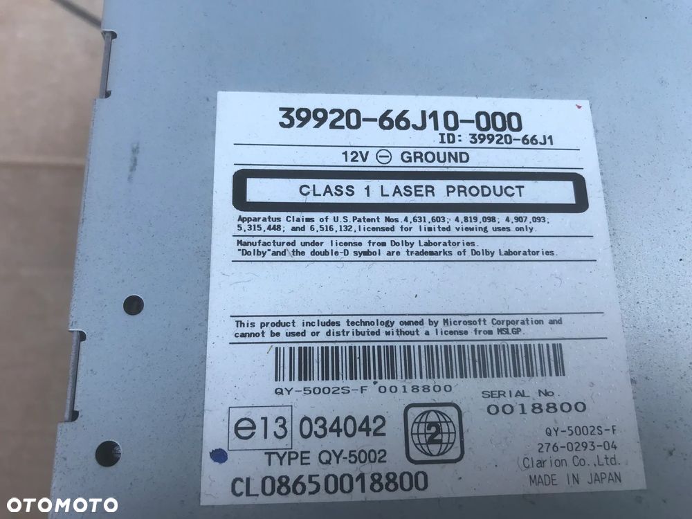 Suzuki Swift MK6 05-10 Radio Navigacja Oryginał 39920-66J10-000 - 2