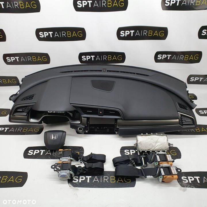 HONDA CIVIC 10 X DESKA ROZDZIELCZA KONSOLA KOKPIT PULPIT PODUSZKI AIRBAG AIR BAG PASY KIT SET - 1