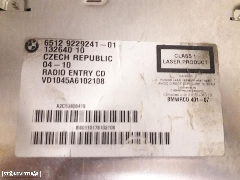 SISTEMA AUDIO / RADIO CD BMW 1 2009 - 4