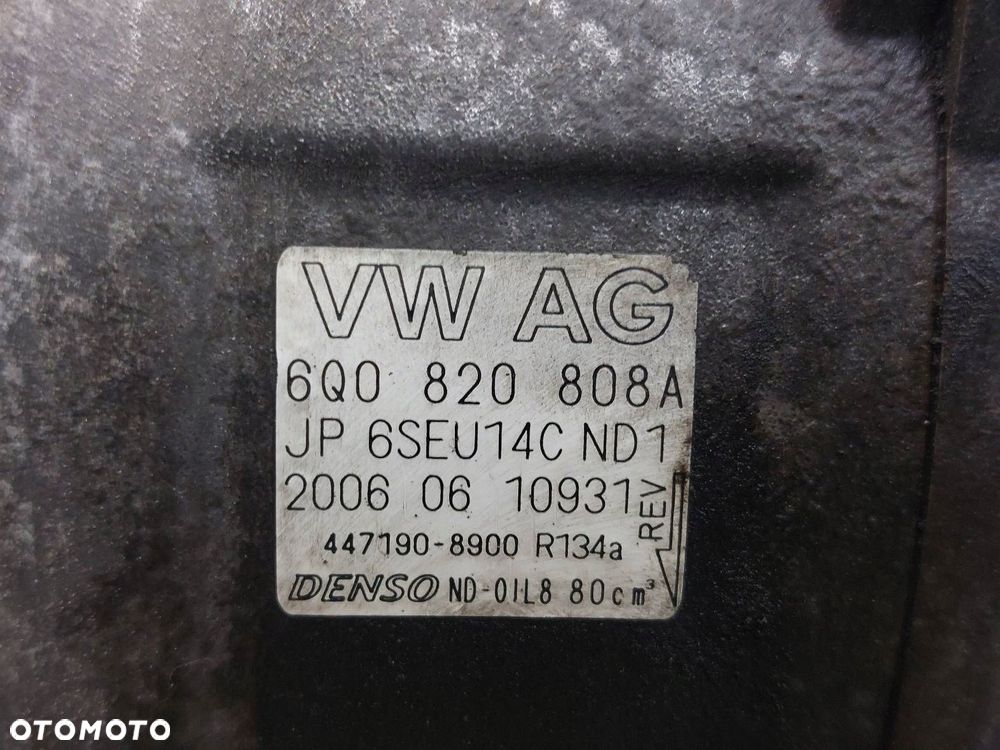 SPRĘŻARKA KOMPRESOR KLIMATYZACJI SEAT IBIZA III 1.2 12V 6Q0820808A - 2