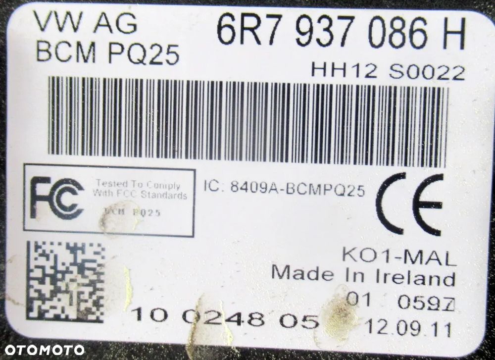 SKODA FABIA II LIFT MODUŁ STEROWNIK KOMFORTU BCM 6R7937086H - 3