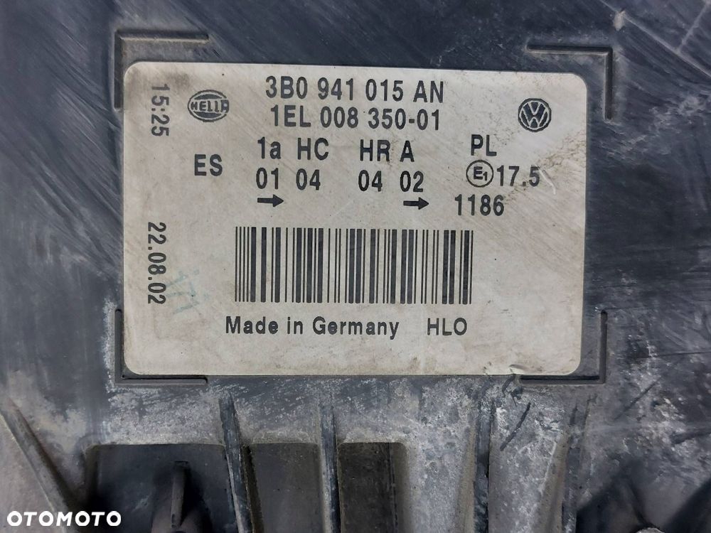 LAMPA LEWY PRAWY PRZÓD VOLKSWAGEN PASSAT B5 FL 3B0941015AN 3B0941016AN - 12