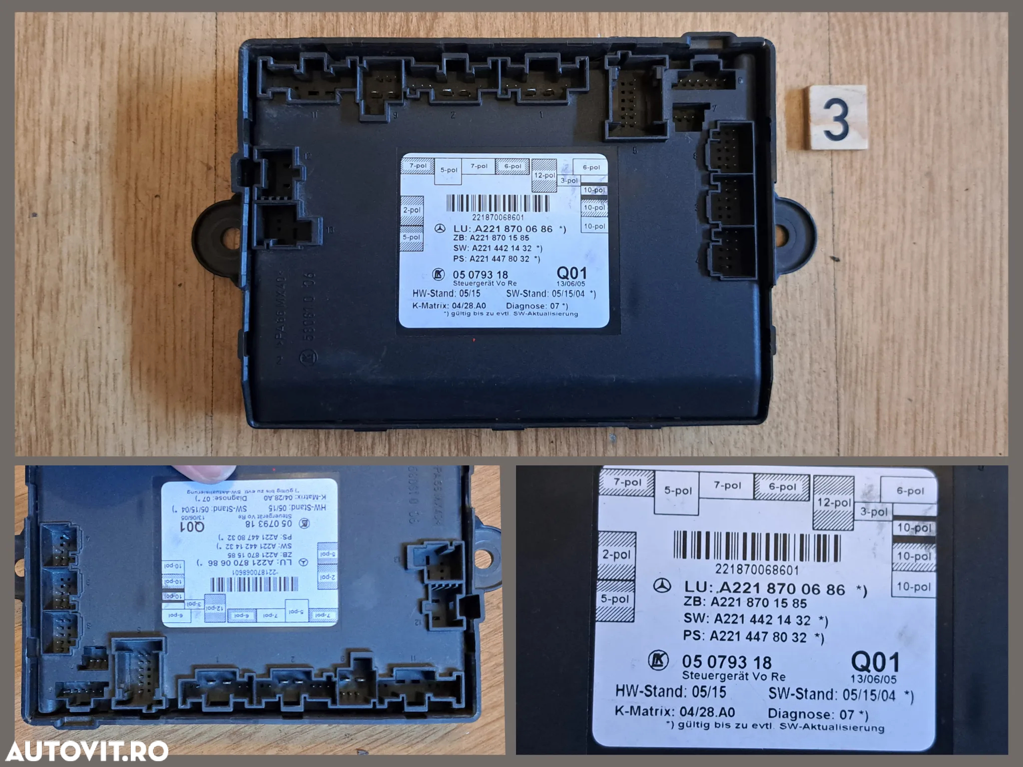 Amplificator audio Harman Kardon Logic 7 Calculator SAM motor Modul unitate control usa dr fata Mercedes W221 W216 W176 W246 - 6