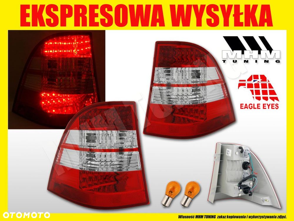 Lampy tyl ne kpl Led Red White Clear Tuning Mercedes ML 163 w163 1998-2005 - 2
