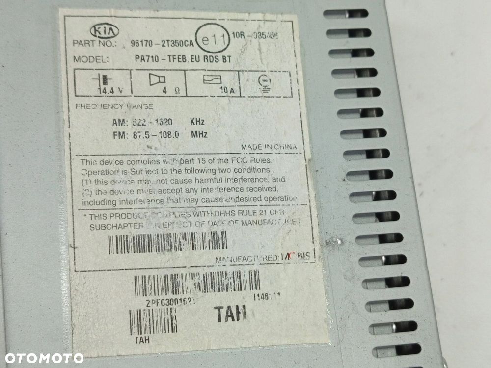KIA OPTIMA III RADIO CD 96170-2T350CA - 7