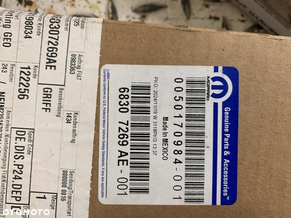 NOWA ORYGINALNA KLAMKA DRZWI LEWYCH PRZEDNICH LEWY PRZÓD JEEP WRANGLER GLADIATOR 68307269AE - 7