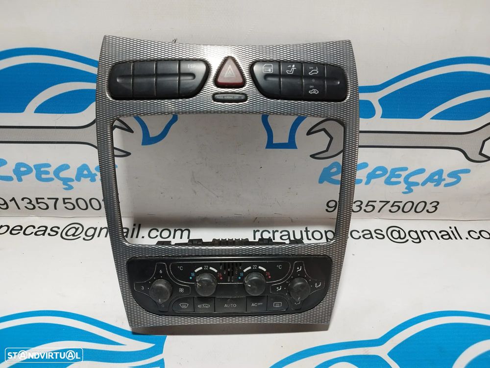 CONSOLA PAINEL CENTRAL FRENTE FRONTAL A/C 4 PISCAS DTC TRANCAR PORTAS MERCEDES W203 A2036804639 A2038219058 A2038300985 - 1