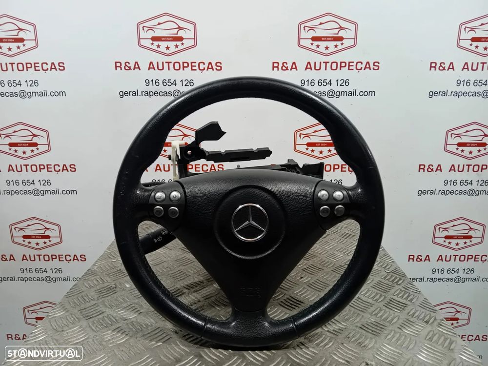 Volante com Airbag Mercedes SLK171 em Pele - 1