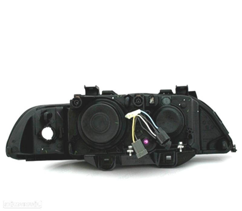 FAROIS ANGEL EYES PARA BMW SERIE 5 E39 FUNDO PRETO - 3