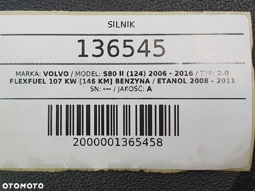 SILNIK KOMPLETNY B4204S4 2.0 146 VOLVO S80 II - 8