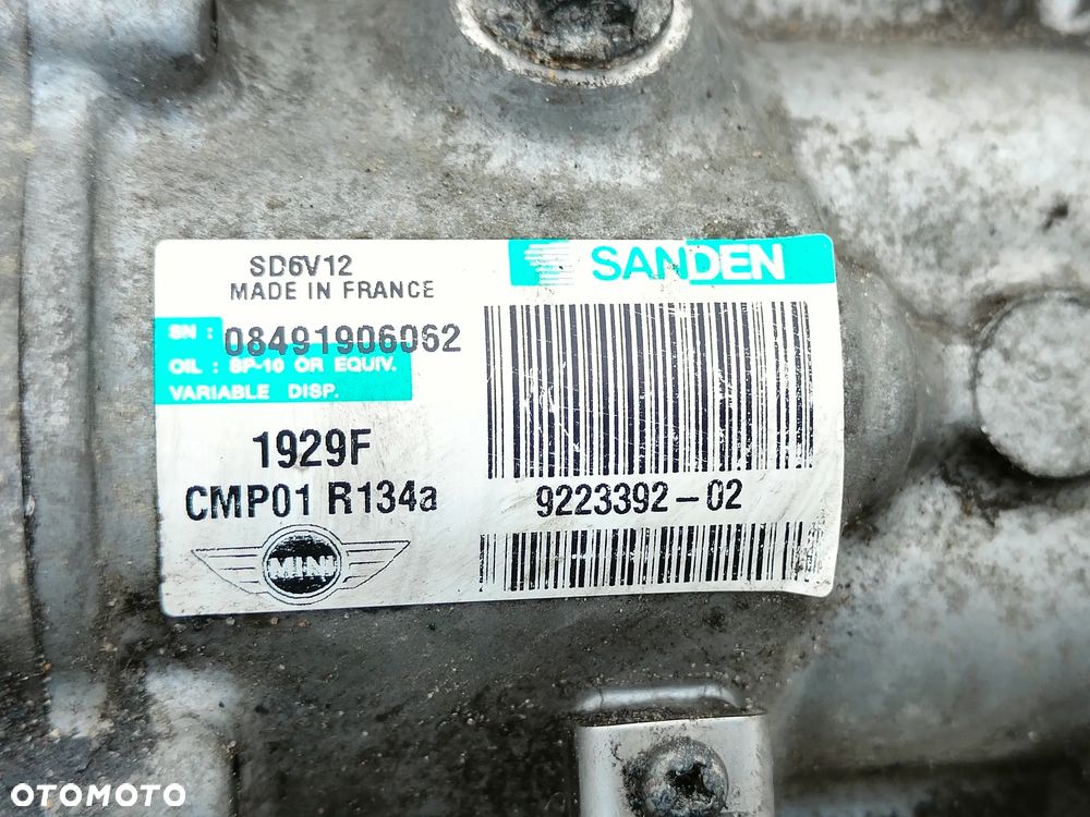 Mini R56 1.6i N16 Peugeot VTi Sprężarka klimatyzacji SANDEN 9223392 - 5