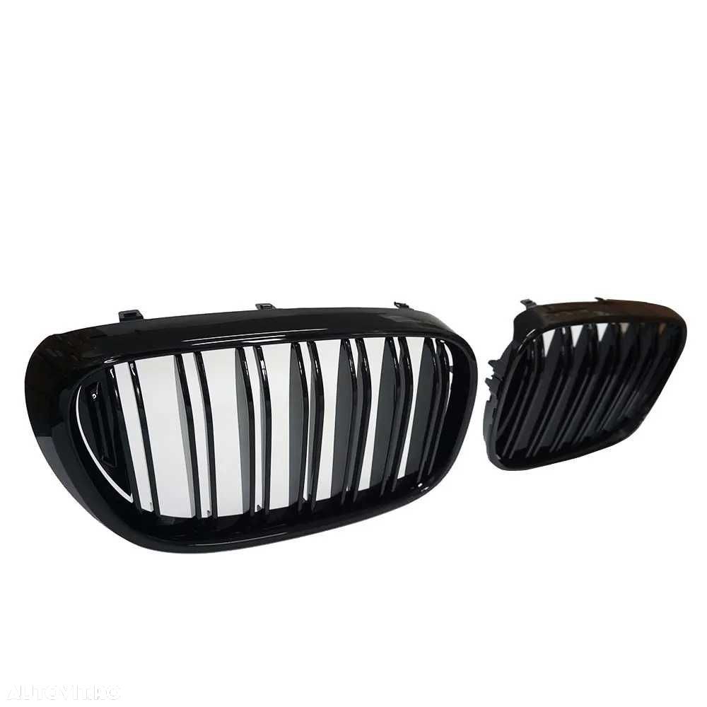 Grile Nari Duble BMW G11 G12 NFL 2015-2020, Non-Facelift, Negru Lucios - 2