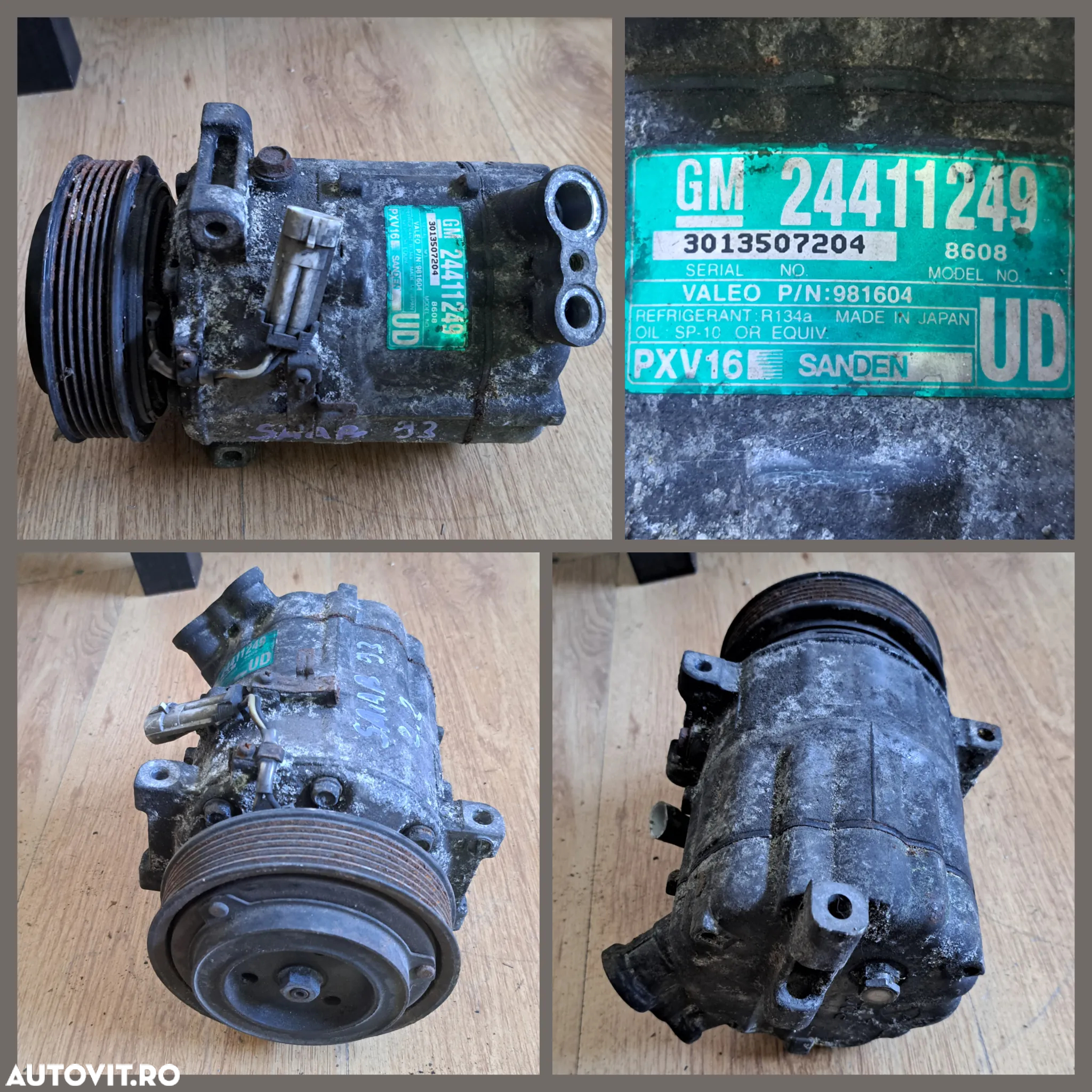 Compresor clima ac aer conditionat climatronic Saab 93 9-3 1.9 ttdi Opel Vectra A C 2.0 dti 2.2 d Peugeot 407 Citroen C5 Peugeot 508 BMW Honda Acord Smart Fortwo Vw Passat B5.5 - 3