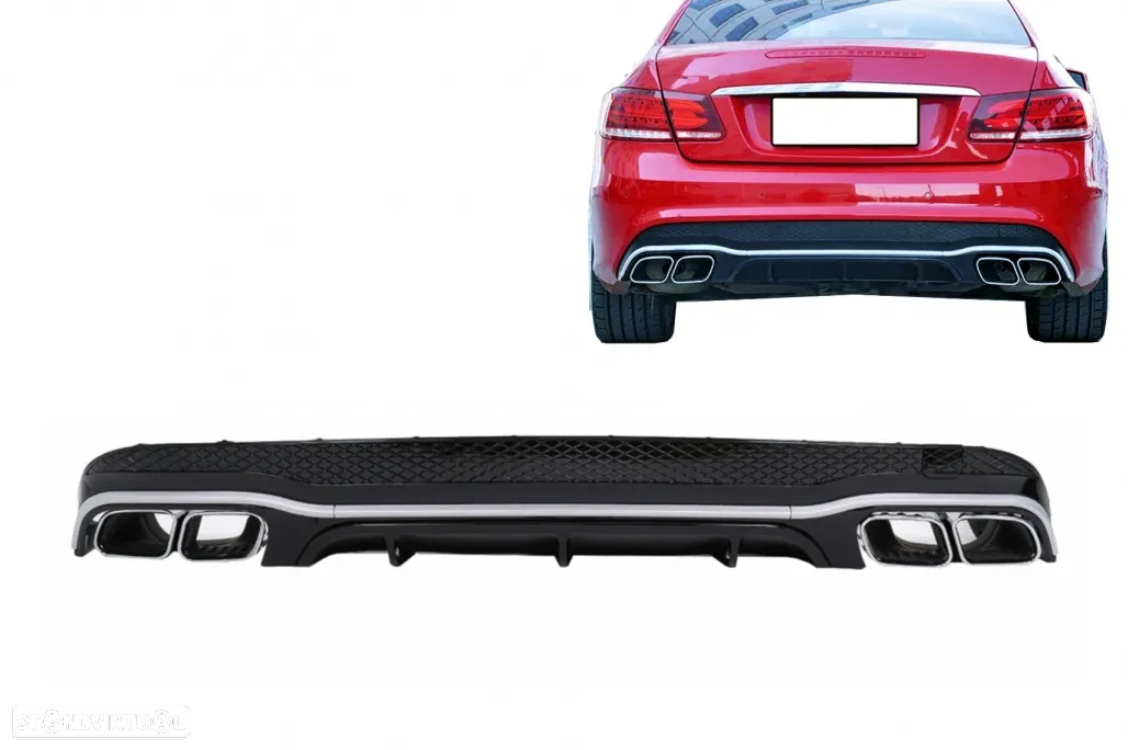 Difusor com Ponteiras Mercedes E W207 C207 Coupé (2013 a 2017) Look E63 - 8