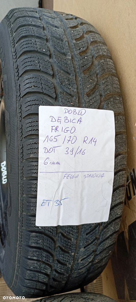 Felgi stalowe z oponami 165/70 R14 4X98 ET35 Fiat Doblo I Lift - 9