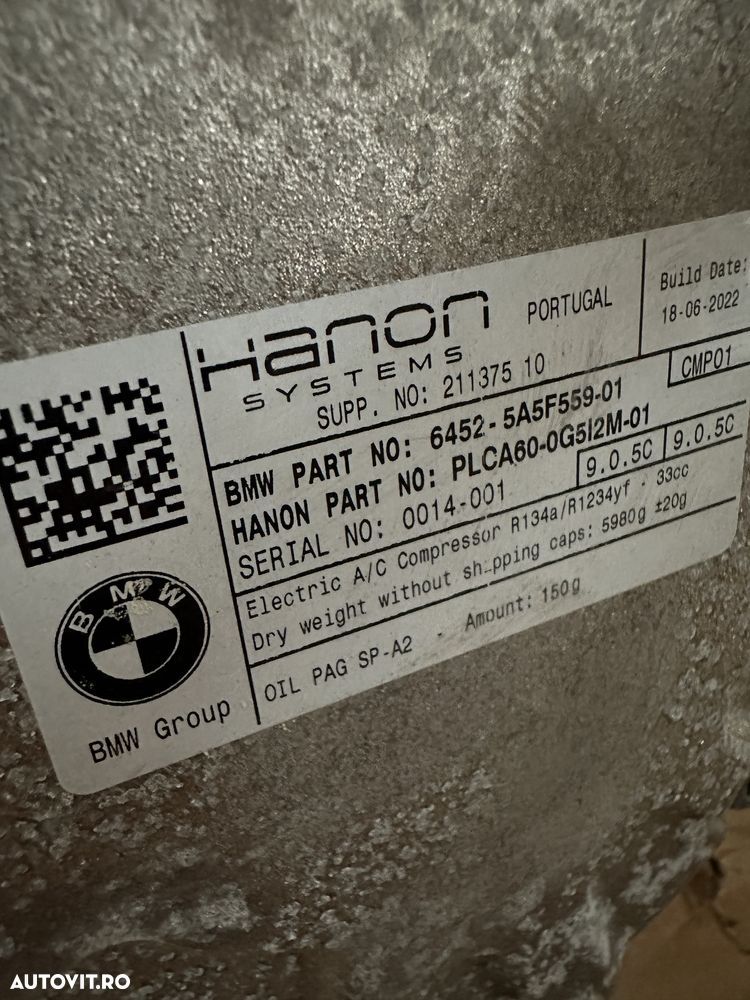 Compresor AC BMW seria 3,4,5,6 G20 G30 G31 X3 X4 - 5