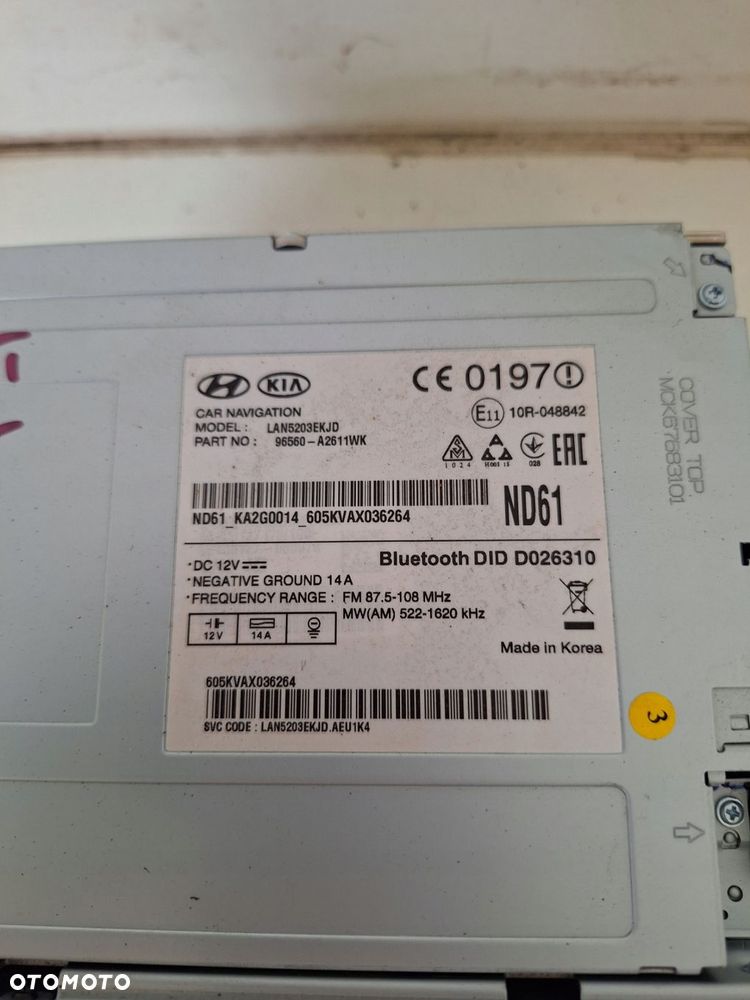 radio kia ceed ii polift 15- 96560-a2611wk navi - 3
