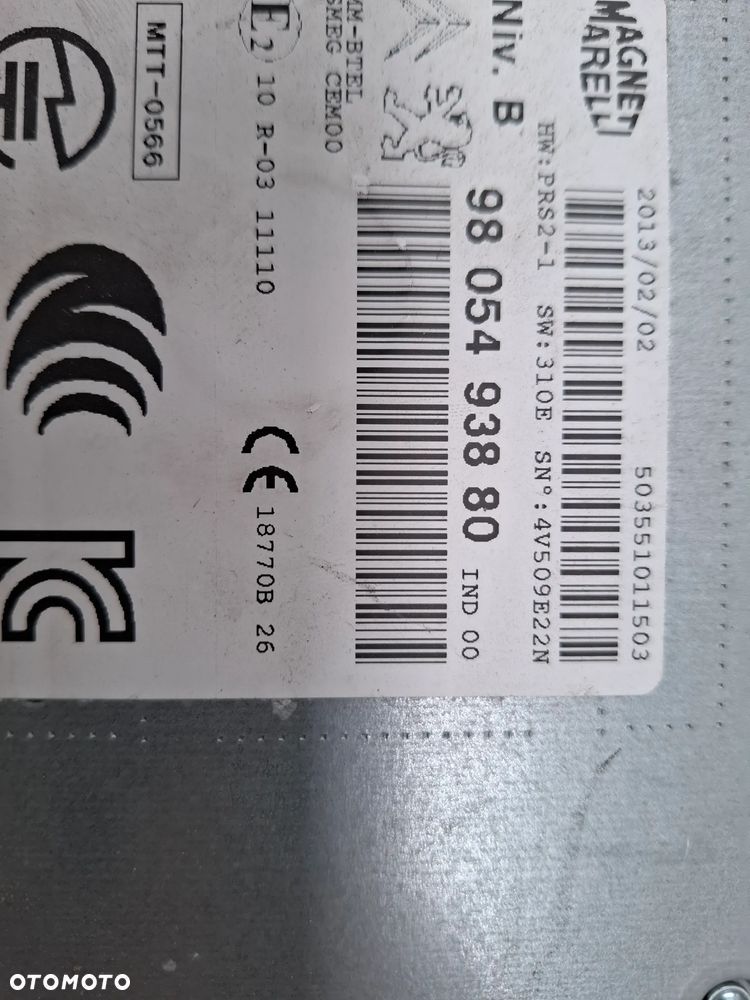 PEUGEOT 208 I NAWIGACJA RADIO 9805493880 - 2