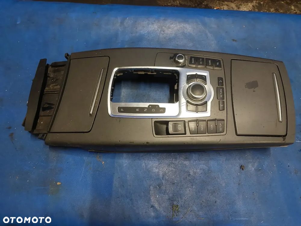 Tunel środkowy sterownik MMI Audi A6 C6 KOMPLETNY 4F1862533 Schowek cupholder 4F1857951C Panel podświetlenie biegów 4F1713463B dźwignia dźwigienka włącznik hamulca ręcznego - 1