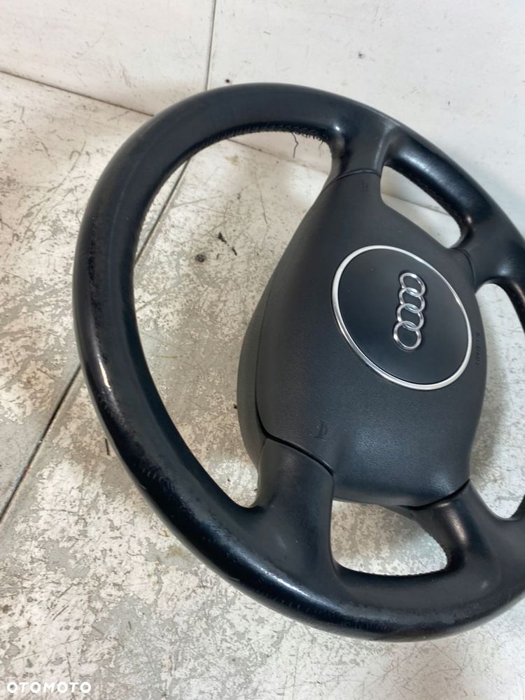 kierownica+poduszka audi a4 b6 4 ramienna czarna skóra - 5