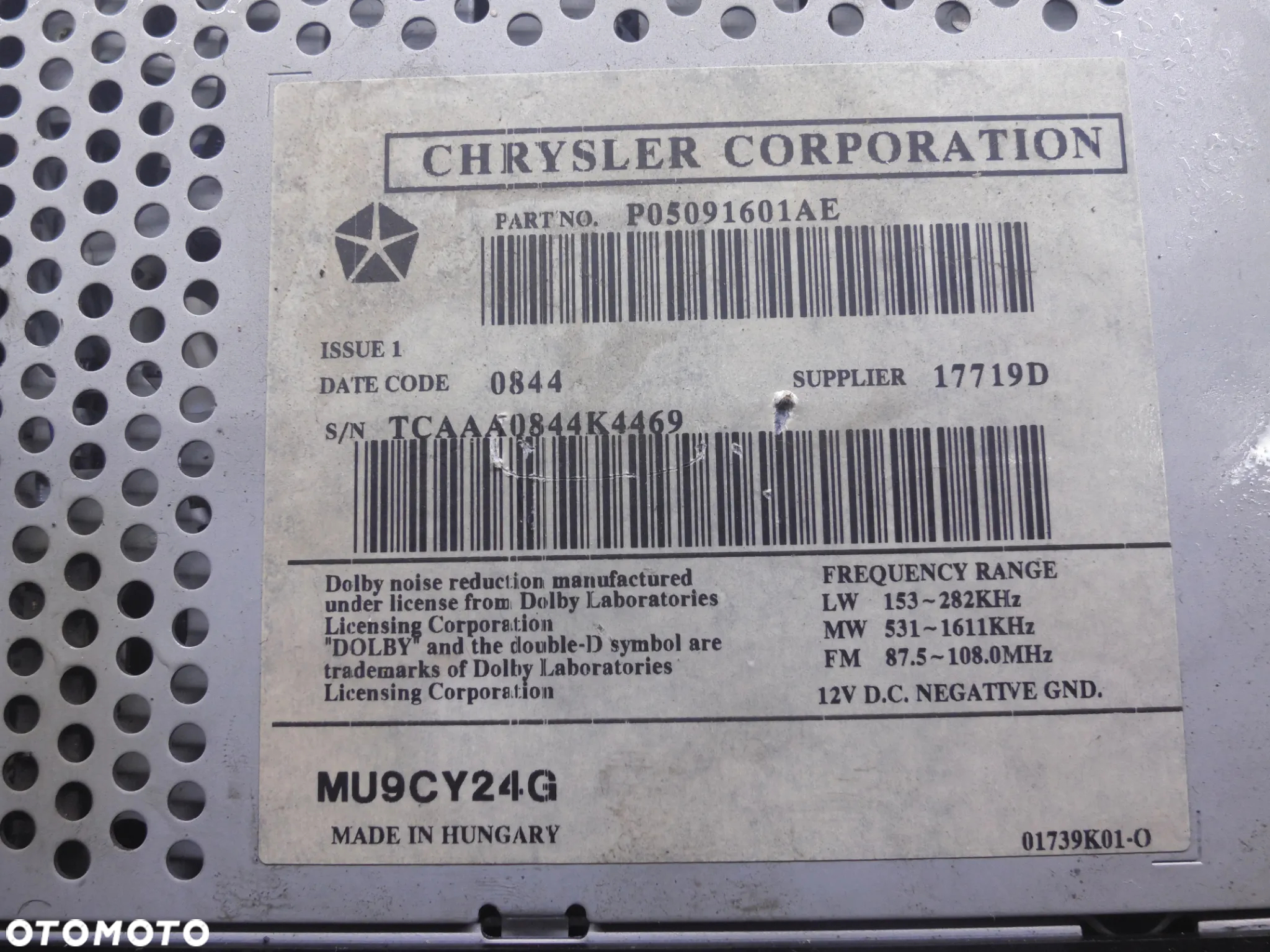 CHRYSLER GRAND VOYAGER IV RADIO CD NA KASETY P05091601AE JEEP - 5