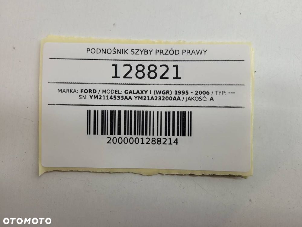 PODNOŚNIK SZYBY PRZÓD PRZEDNI PRAWY FORD GALAXY I YM2114533AA - 13