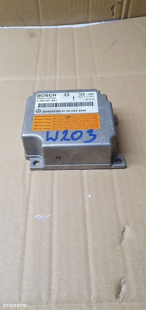 Moduł Sensor Airbag Poduszek Mercedes C-Klasa W203 W209 2038207385 - 2