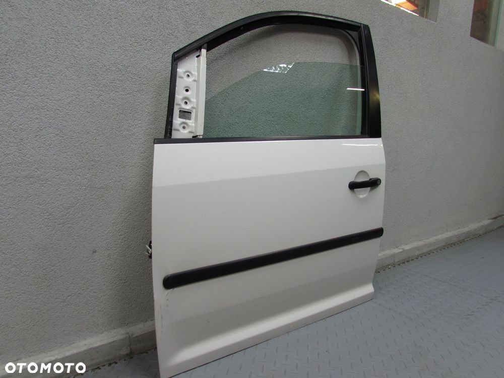 VW CADDY III 2K5 04-15 DRZWI PRZOD LEWE PODNOSNIK SZYBA ZAMEK KPL BIALY - 2