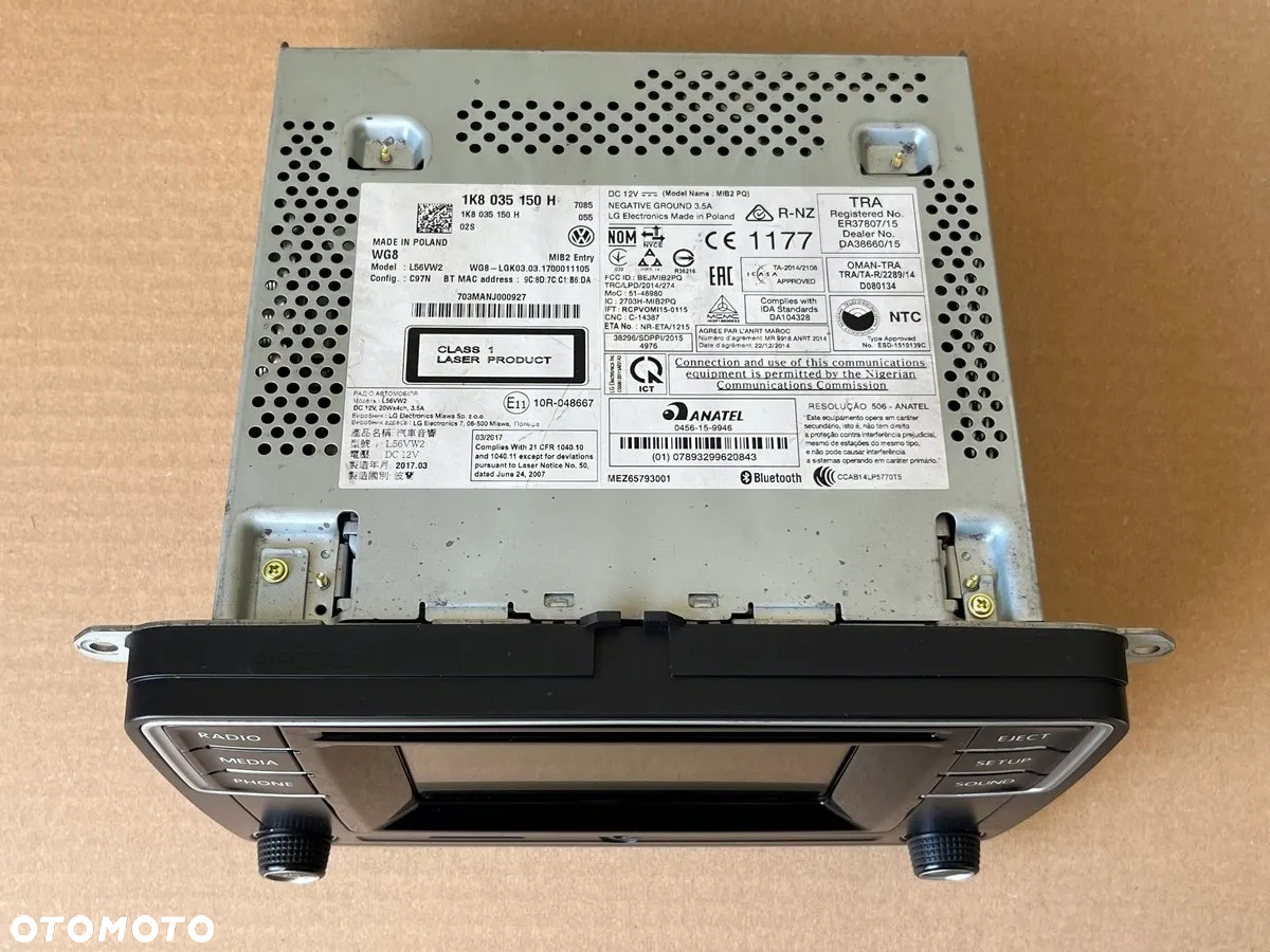 CD RADIO RADIOODTWARZACZ 1K8035150H VW T6 2.0 CALIFORNIA / CARAVELLE / TRANSPORTER / MULTIVAN - 4