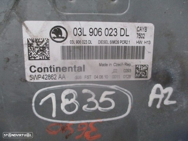 Centralina 03L906023DL 5WP42862AA  SKODA FABIA 2 54 FASE 2 2011 1.6TDI 90CV 5P CINZENTO CONTINENTAL - 4